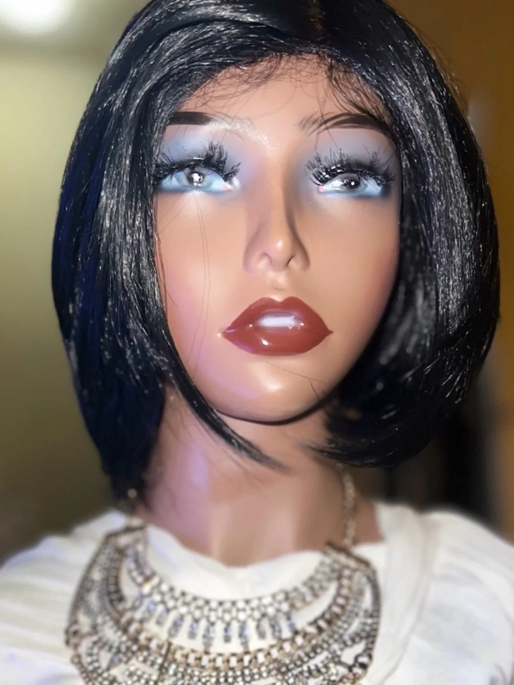 EUAL SHORT BOB WIG |MERCURY | Layered Invisible L Part Wig -BRAND NEW #1 Black